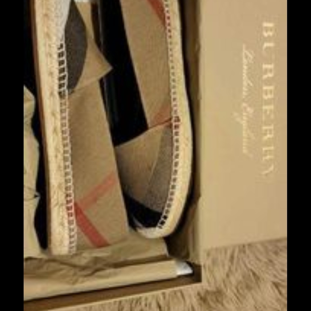 Burberry Tan and Black Espadrilles
